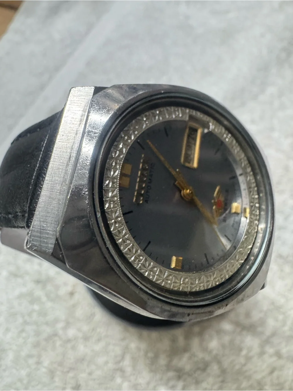 Citizen Silver and Grey Automatic Watch with Gold Accents